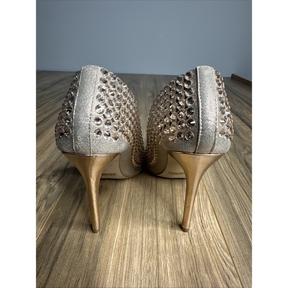 Glaze Women's Heels Size 7.5 Tan Pointed Gem Covered - Picture 9 of 12